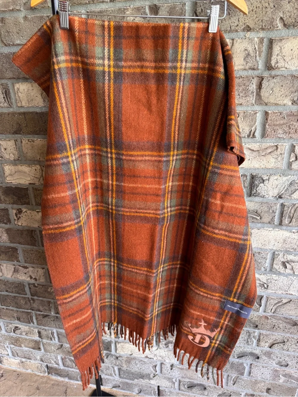 The Tartan Blanket Co. Recycled Wool Plaid Throw Blanket 29x73 Monogram D